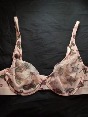 Parade Sheer Floral Underwire Bra in Blush Pink